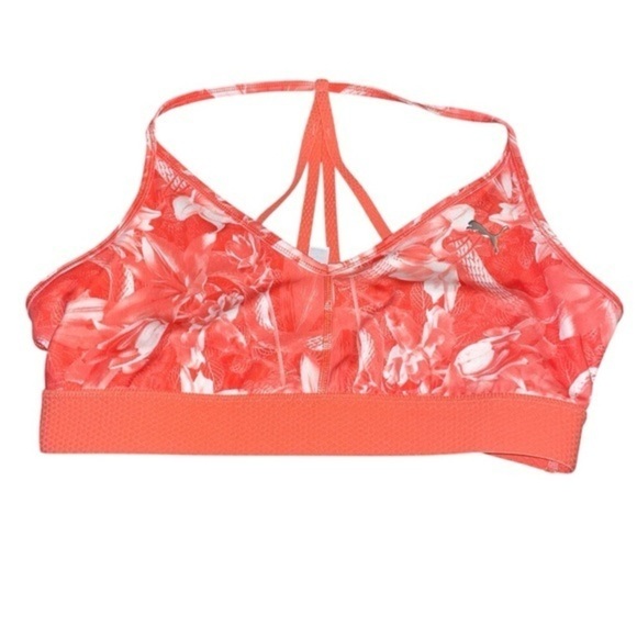Puma Other - NWOT Puma Women's Floral Sports Bra - Coral and White Size L